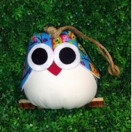 Chouette Hibou tissu turquoise, parfait pour personnaliser une chambre ou une pièce à la maison