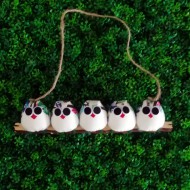 5 petites chouettes tissu Hibou 5cm