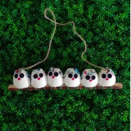 6 petites chouettes Hibou 5cm