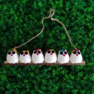 6 petites chouettes tissu Coccinelle 5cm