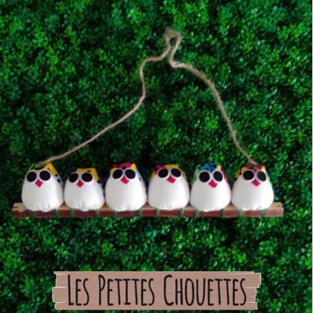 6 petites chouettes à personnaliser, parfait pour l'arbre à chouette généalogique