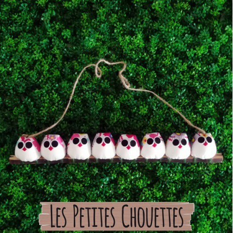 la chouette famille de 8 petites chouettes fleurs