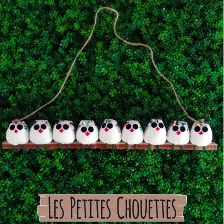 la chouette famille de 9 petites chouettes Hibou