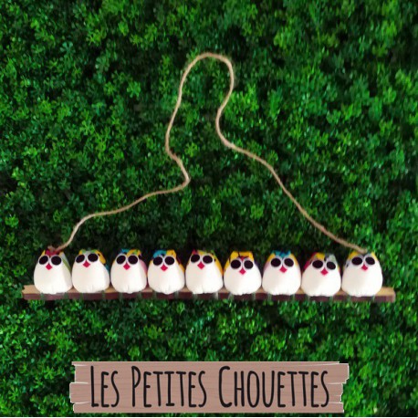 La chouette famille de 9 petites chouettes Coccinelle