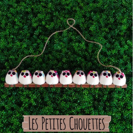 la chouette famille de 9 petites chouettes Fleur