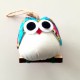 Chouette Hibou tissu turquoise, parfait pour personnaliser une chambre ou une pièce à la maison