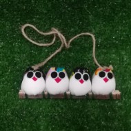 4 petites chouettes tissus Hiboux mélangés 5cm