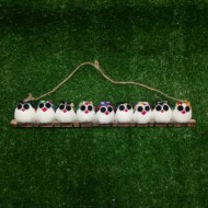9 petites chouettes tissu Hiboux mélangé 5cm