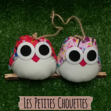 2 chouettes 11 cm hibou mélangé