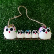 Famille 2 chouettes 7cm +3chouette 5cm