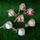 Chouette tissu rose 5cm avec cordelette