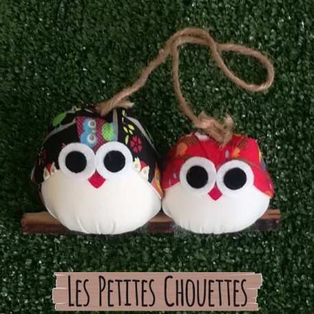 Famille 2 chouettes tissu hibou NoJaRo