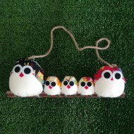 Famille 5 chouettes cadeau personnalisé