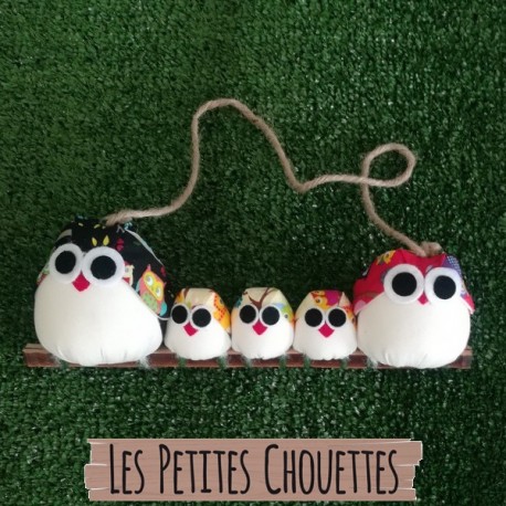 Famille 5 chouettes cadeau personnalisé
