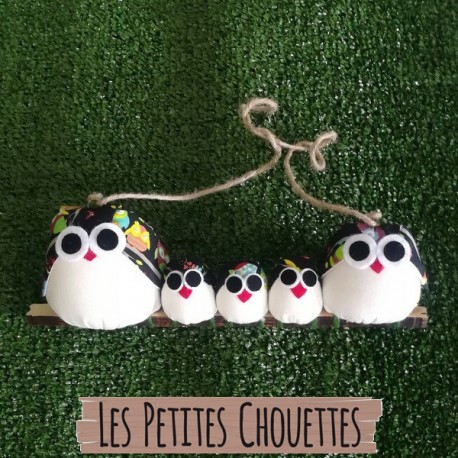 cadeau original pour cette famille de 5 chouettes hibou