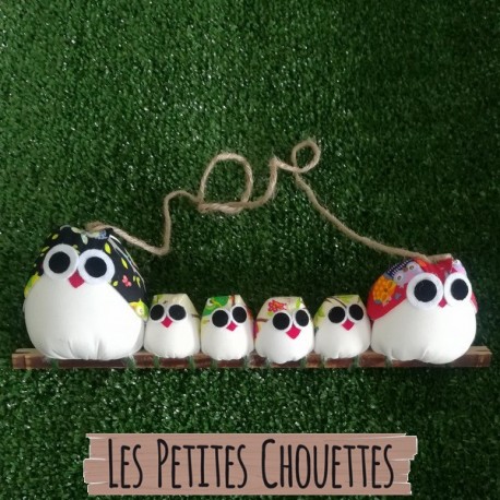 Famille 6 chouettes hiboux Nojaro