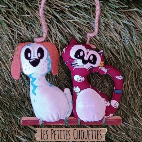 Chien et chat cadeau original à offrir - Les Petites Chouettes