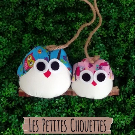 Couple de chouettes tissu hibou