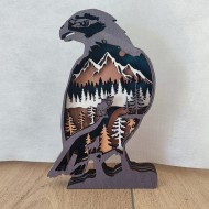 Hibou tissu bleu, chouette pour la décoration d'une porte et de la chambre