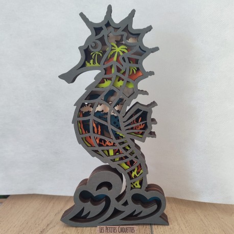 hippocampe cadeau bois