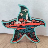 étoile de mer cadeau bois