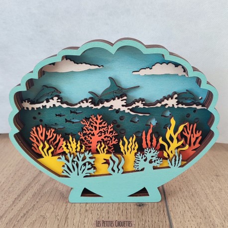 coquillage cadeau bois