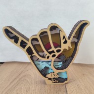 main shaka surf cadeau bois