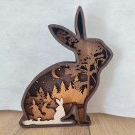 Déco Lapin en Bois Multicouches – Décoration Forêt en Bois Découpé